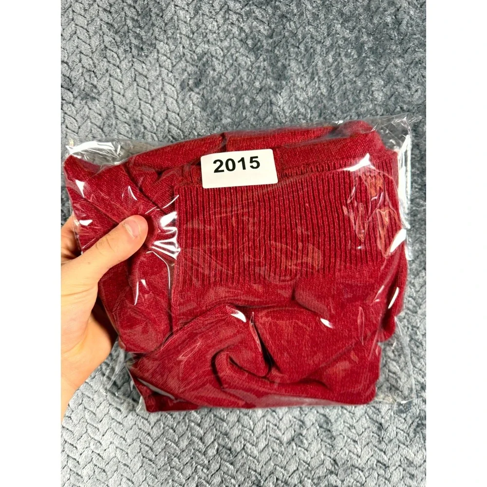 J.Crew Lambswool Sweater‎ Womens Small Red Extra Cozy Soft Ribbed Knit Crew Neck